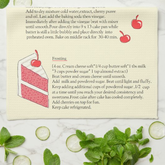 Kirschkuchen-Tuch Geschirrtuch (Gefaltet)