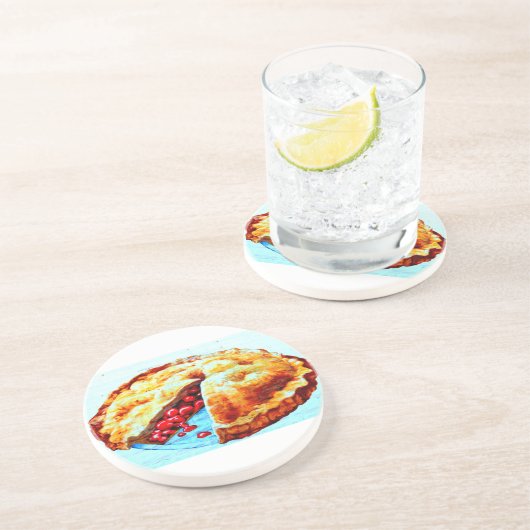 Kirschkuchen-Untersetzer Sandstein Untersetzer (Seite)