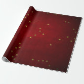 Kirschlack Goldener Stern Geschenkpapier (Ungerollt)