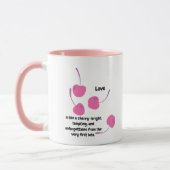 Kirschliebe – Pop-Art-Kirschen - Valentinstag Tasse (Links)