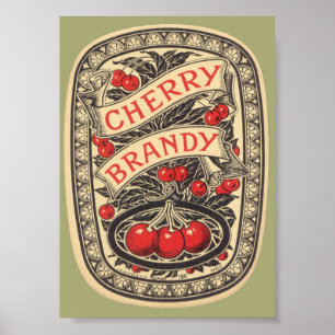 Kirschlikör Klassische Vintage-Cover-Werbung Poster