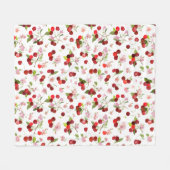 Kirschmuster 1 fleecedecke (Vorderseite (Horizontal))