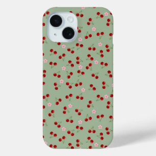 Kirschmuster auf grünem Hintergrund Case-Mate iPhone Hülle