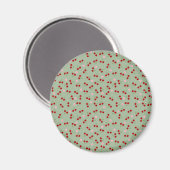 Kirschmuster auf grünem Hintergrund Magnet (Vorderseite/Rückseite)