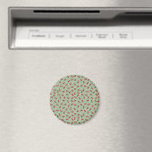 Kirschmuster auf grünem Hintergrund Magnet (In Situ (Geschirrspüler))