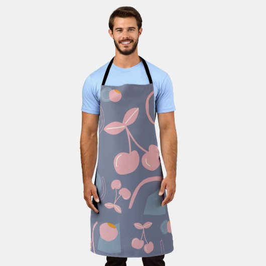 Kirschmuster grauer Hintergrund Schürze (Getragen)