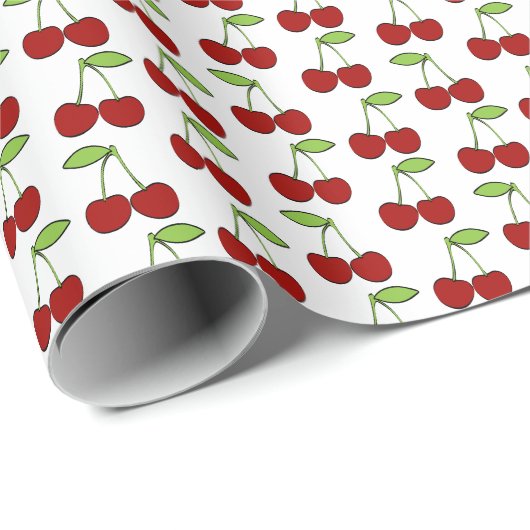 Kirschmuster-Packpapier Geschenkpapier (Rolleneckpunkt)