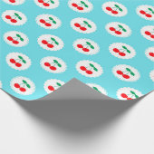 Kirschmuster – Retro-Frucht-Geschenk & Deko Geschenkpapier (Ecke)