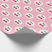 Kirschmuster – Retro Frucht Geschenk & Dekor Geschenkpapier (Ecke)