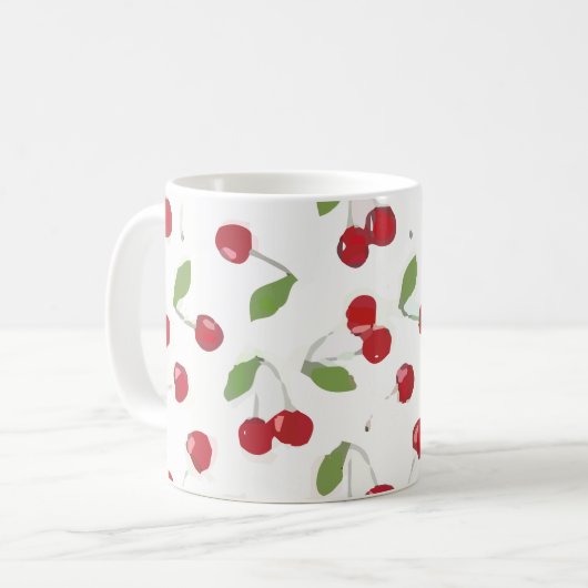 Kirschmuster rot kaffeetasse (Vorderseite Links)