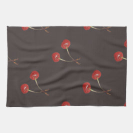 Kirschpaar-Muster (dunkle Schokolade) Küchentuch