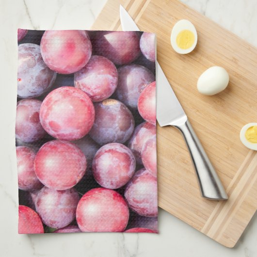 Kirschpflaumenhintergrund Geschirrtuch (Viertel Falte)