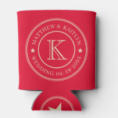 Kirschpickend Rosa Hochzeitsmonogramm Stern Dosenkühler (Rückseite)