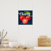 Kirschposter Vintage Fruchtlabel Poster (Küche)