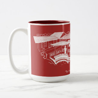 Kirschrasen-Schulmagnesium - Rot mit Plakette Zweifarbige Tasse