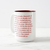 Kirschrasen-SchulTassen-Rot Zweifarbige Tasse (Vorderseite Links)