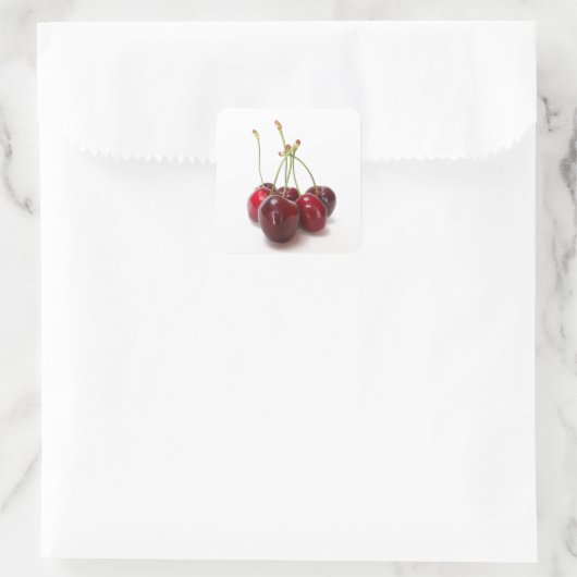 Kirschreife Quadratischer Aufkleber (Tasche)