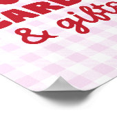 Kirschrosa Gingham-Karten & Geschenke zum Geburtst Poster (Ecke)