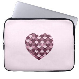 Kirschrosa Quadrat und Diamant-Herz Laptopschutzhülle