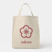 Kirschrosa Sakura-Blüte Tragetasche (Rückseite)