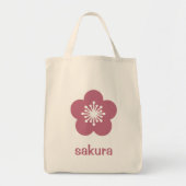 Kirschrosa Sakura-Blüten-Silhouette Tragetasche (Vorne)