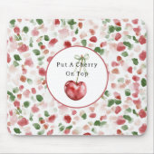 Kirschrot Apfelgrüne Blütenblätter Mousepad (Vorne)