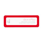 Kirschrot einfaches elegantes Monogramm Rücksendea (Vorne)