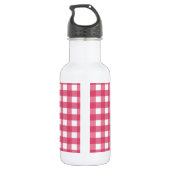 Kirschrot Gingham Edelstahlflasche (Rückseite)