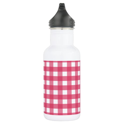 Kirschrot Gingham Edelstahlflasche (Rechts)