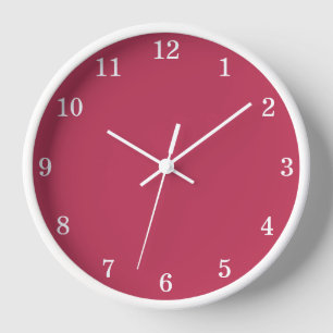 Kirschrot Minimalistische Wanduhr