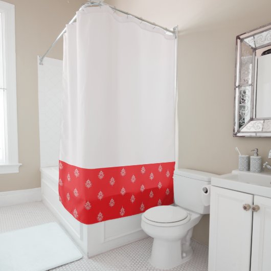 Kirschrot mit Mandalasen Duschvorhang (Beispiel)