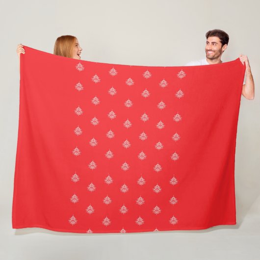 Kirschrot mit Mandalasen Fleecedecke (Beispiel)