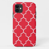 Kirschrot Quatrefoil Case-Mate iPhone Hülle (Rückseite)