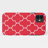 Kirschrot Quatrefoil Case-Mate iPhone Hülle (Rückseite (Horizontal))