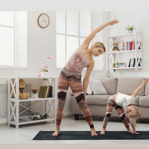 Kirschrot, rosa Marmor   Leggings