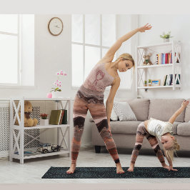 Kirschrot, rosa Marmor Leggings