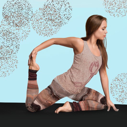 Kirschrot, rosa Marmor Leggings