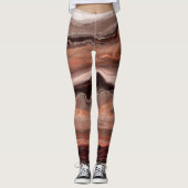 Kirschrot, rosa Marmor Leggings (Vorderseite)