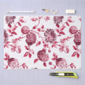Kirschrot Vintages BlumenToile No.2 Seidenpapier (Handwerk)
