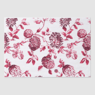 Kirschrot Vintages BlumenToile No.2 Seidenpapier