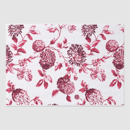Kirschrot Vintages BlumenToile No.2 Seidenpapier (Vorderseite)