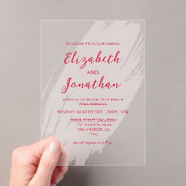Kirschrote Hochzeit Acryleinladungen