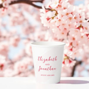 Kirschrote Hochzeit Pappbecher
