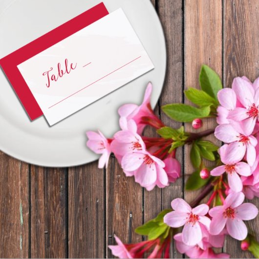Kirschrote Hochzeit Platzkarte