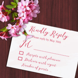 Kirschrote Hochzeit RSVP Karte