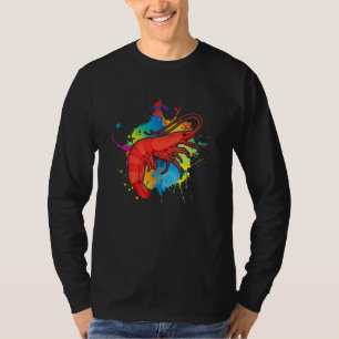 Kirschroter Zwerggarnele Wasserfarben Fisch Süßwas T-Shirt