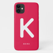 Kirschrotes Monogramm-Handyhülle Case-Mate iPhone Hülle (Rückseite)