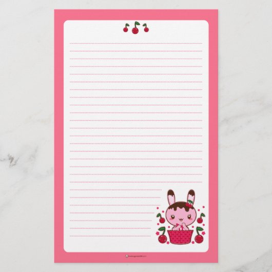 Kirschschokoladen-Trüffel-Häschen Briefpapier (Vorderseite)