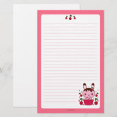 Kirschschokoladen-Trüffel-Häschen Briefpapier (Vorne/Hinten)