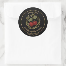 Kirschstrahlkraft – Artisan-Jam-Etikett Runder Aufkleber